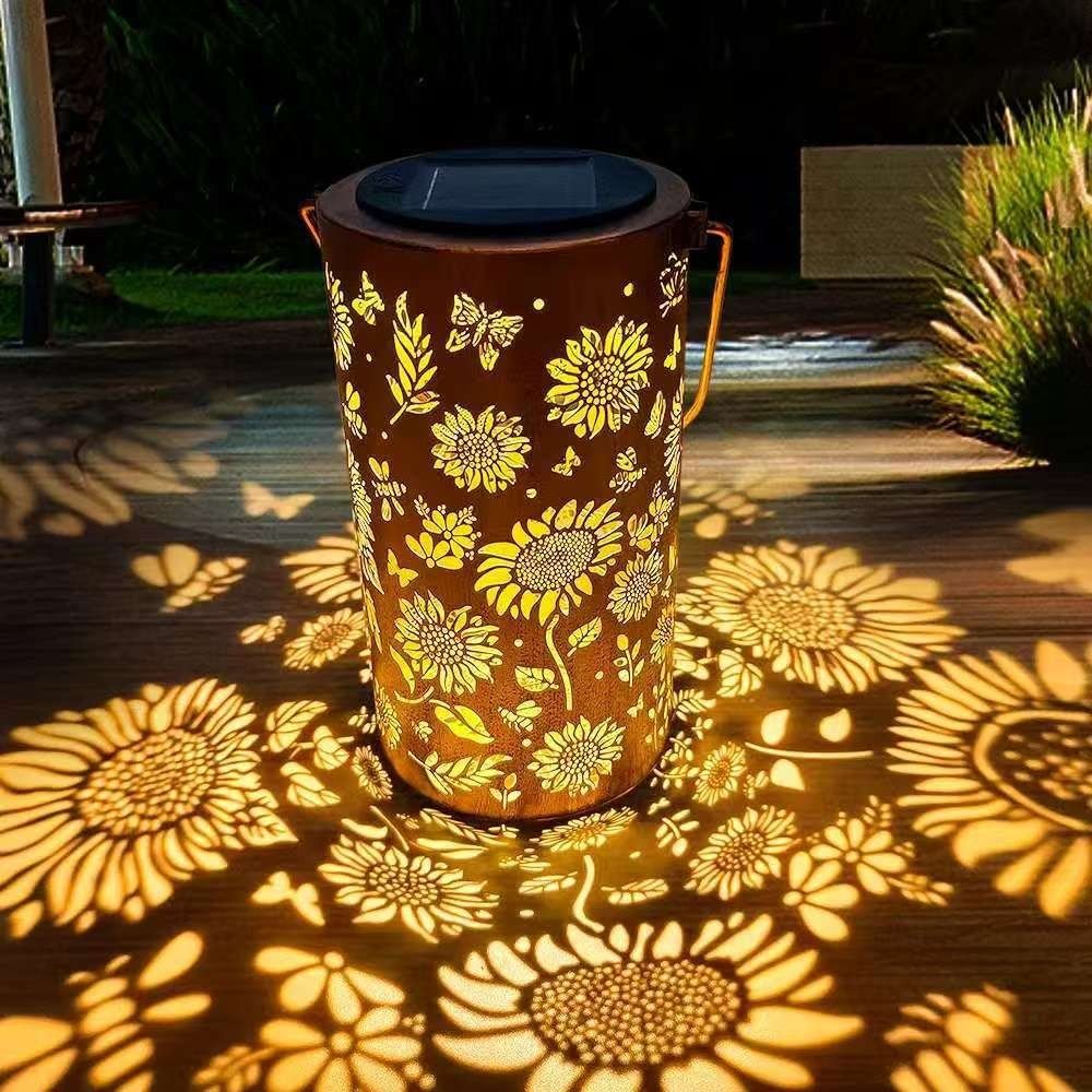Outdoor Lighting Pathway - ひまわりライトとシャドウライト防水屋外ライトソーラーパワーで夜の通路、芝生、庭、パティオの装飾照明に使用