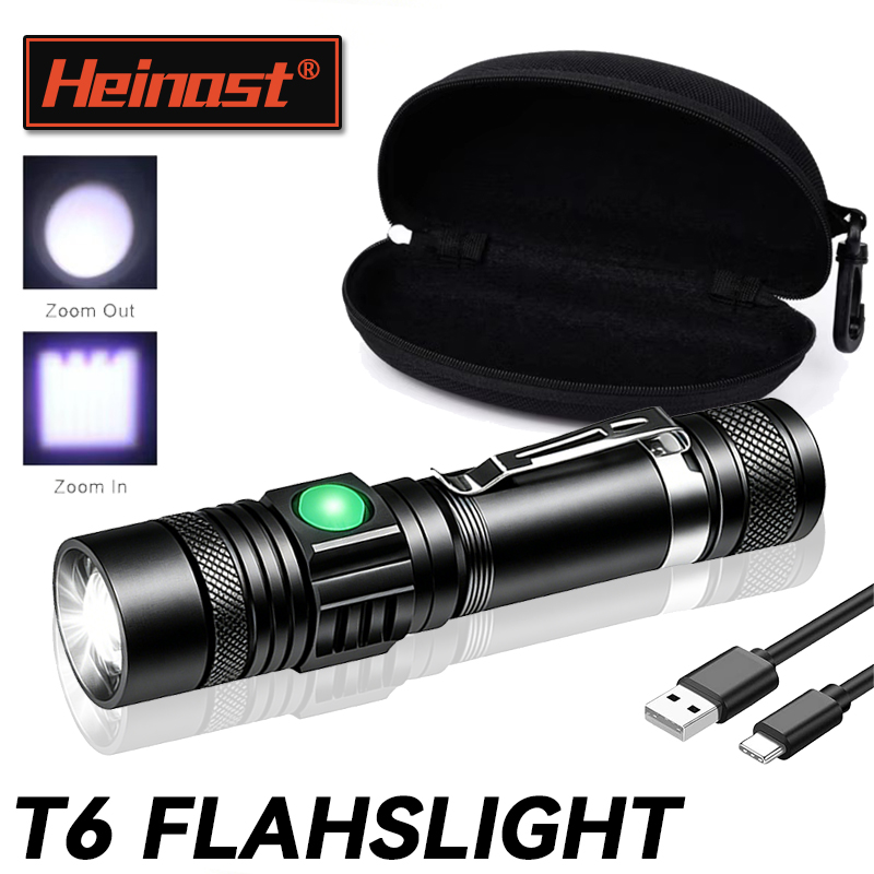 Outdoor Lighting Black - T6 LED 充電式懐中電灯、18650 ズーム可能なトーチ、キャップクランプ、ヘッドランプ、ペンクリップ、屋外キャンプ用ハンドヘルドワークライト