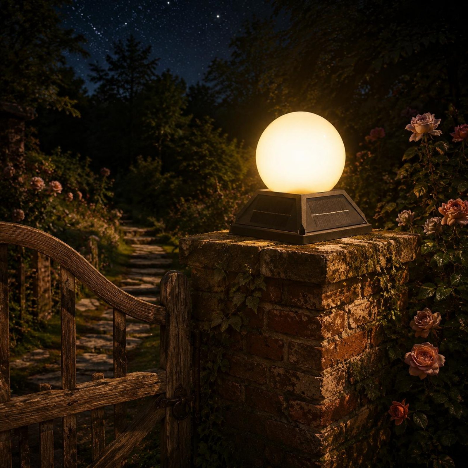 Outdoor Lighting Wireless - ソーラーポストキャップライトワイヤレスコントローラー制御ソーラーピラーライトポストキャップランプ耐候性屋外グローブランプ
