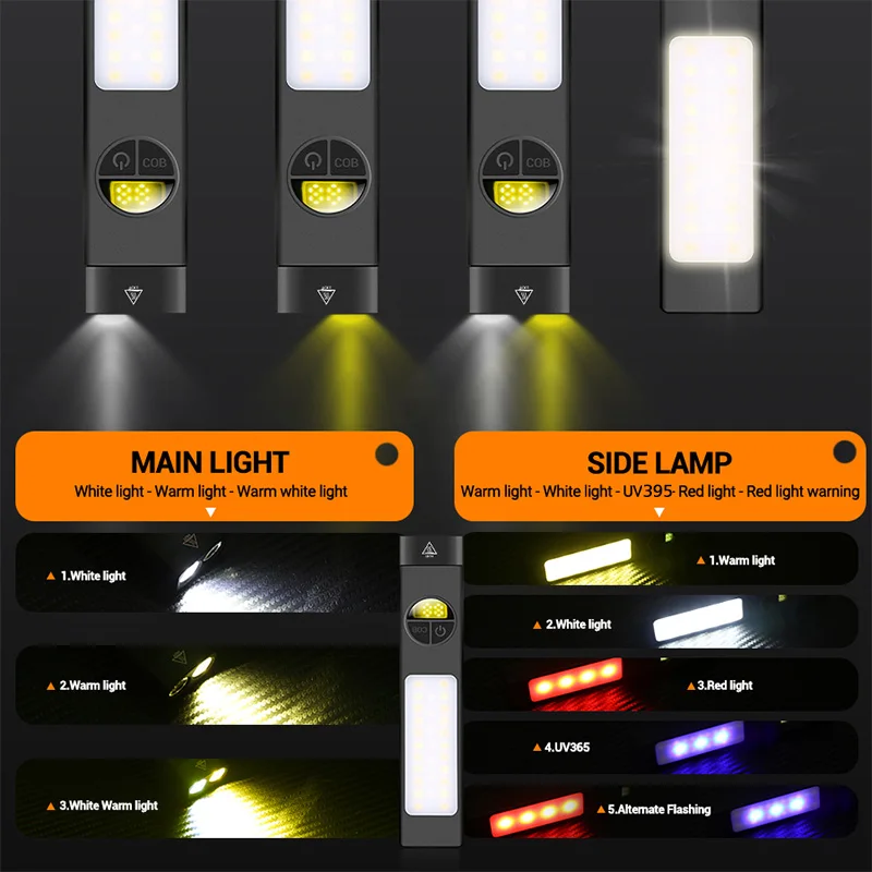 COB + LED 多機能懐中電灯 395UV ライト付きポ - Outdoor Lighting Black のレビューと価格