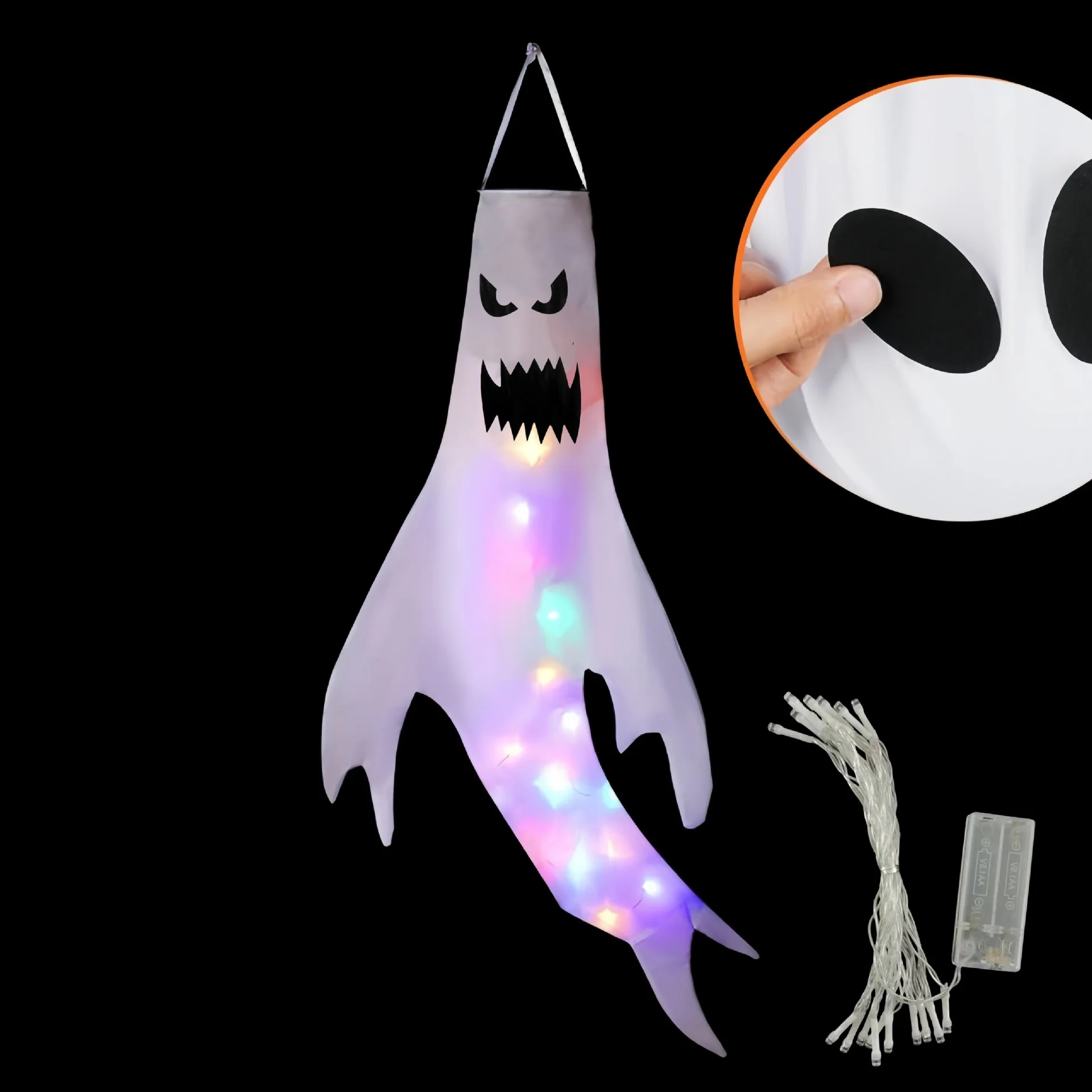 ハロウィーン LED ゴースト ウィンドソック ハンギング  - Outdoor Lighting Effects のレビューと価格