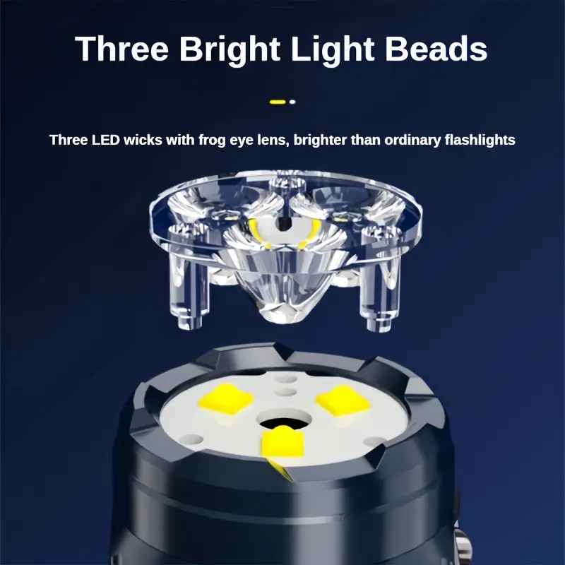ポータブル充電式屋外懐中電灯強力な光防水トーチキャンプハイキ - Outdoor Lighting Black のレビューと価格