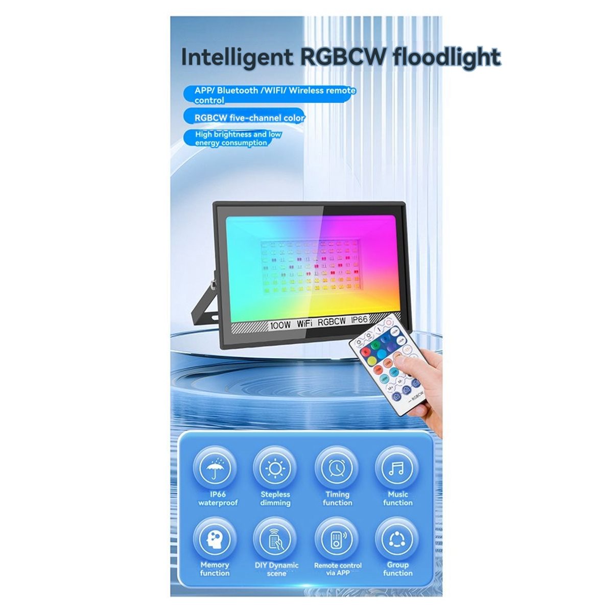 Nices 100W RGBCW LED フラッドライト A - Outdoor Lighting Uk のレビューと価格