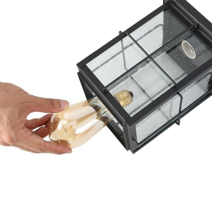 屋外用ペンダントライト器具、ファームハウスブラック防錆天井屋 - Outdoor Lighting Black のレビューと価格