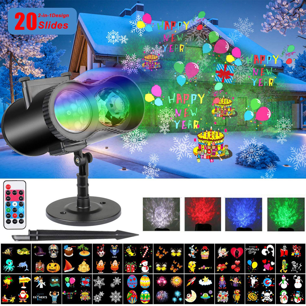 移動可能な防水クリスマスLEDプロジェクターライト。20種類 - Outdoor Lighting Uk のレビューと価格