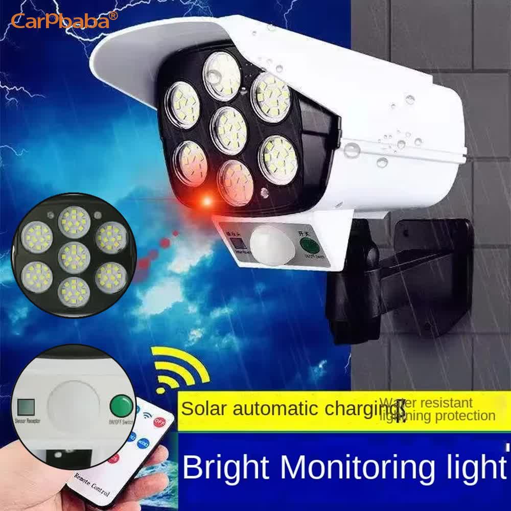 屋外ソーラーライト人感センサーセキュリティダミーカメラワイヤ - Outdoor Lighting Wireless のレビューと価格